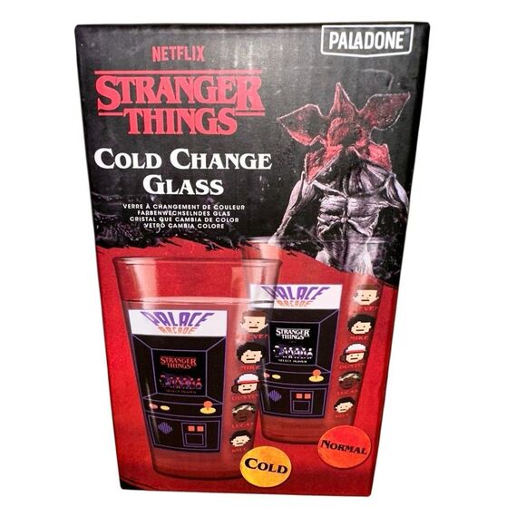 Paladone Netflix Stranger Things Arcade Colour Change Glass Multi 450ml NEW - Picture 4 of 6